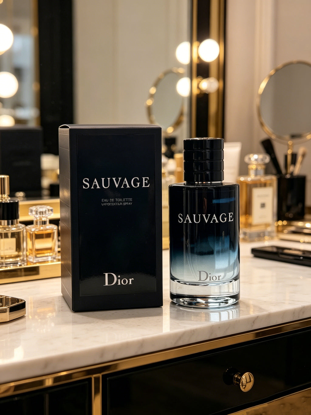 Iconic Dior Sauvage men’s cologne with wild fresh woody scent. All-day long lasting fragrance, ideal for office, dating & travel. Premium packaged luxury perfume, best gift for boyfriend, husband, groomsmen.