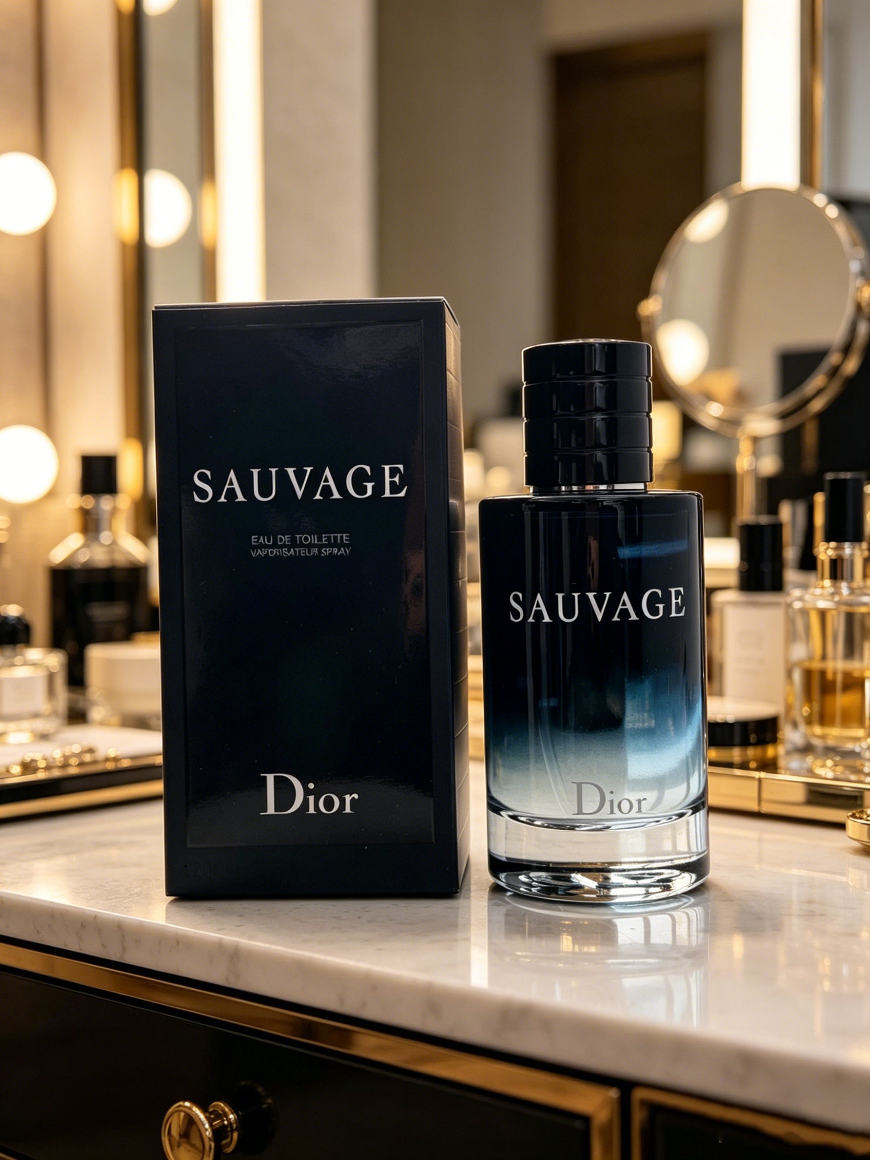 Iconic Dior Sauvage men’s cologne with wild fresh woody scent. All-day long lasting fragrance, ideal for office, dating & travel. Premium packaged luxury perfume, best gift for boyfriend, husband, groomsmen.
