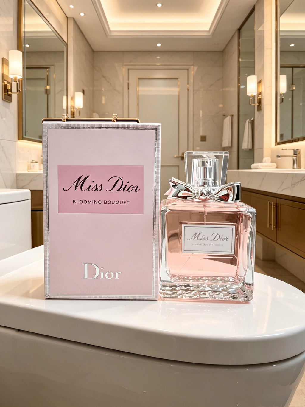 Famous Miss Dior Blooming Bouquet women perfume with soft peony & rose floral scent. Long-lasting gentle aroma, elegant pink bottle with gift box, ideal luxury present for women on all occasions.
